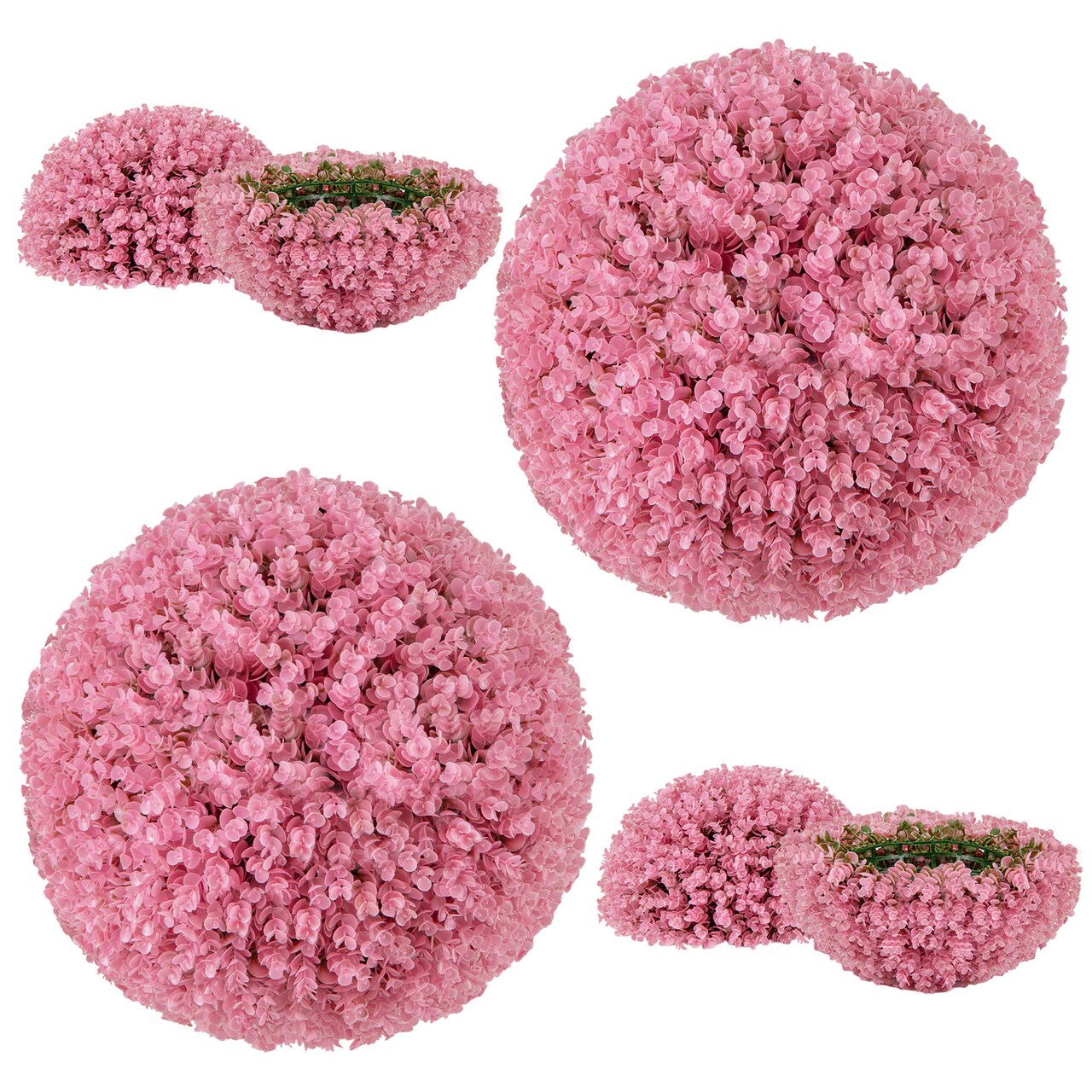 Faux Purple Eucalyptus Decorative Balls with 7 Layers Leaves for Backyard Porch Garden and Wedding